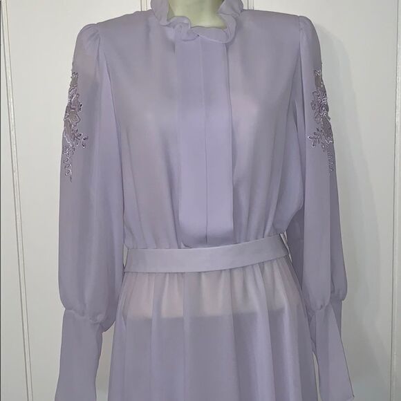 Vtg Ursula of Switzerland pale lavender dress - Picture 4 of 8